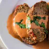 German Meatloaf with Roasted Tomato and Onion Gravy (Falscher Hase)